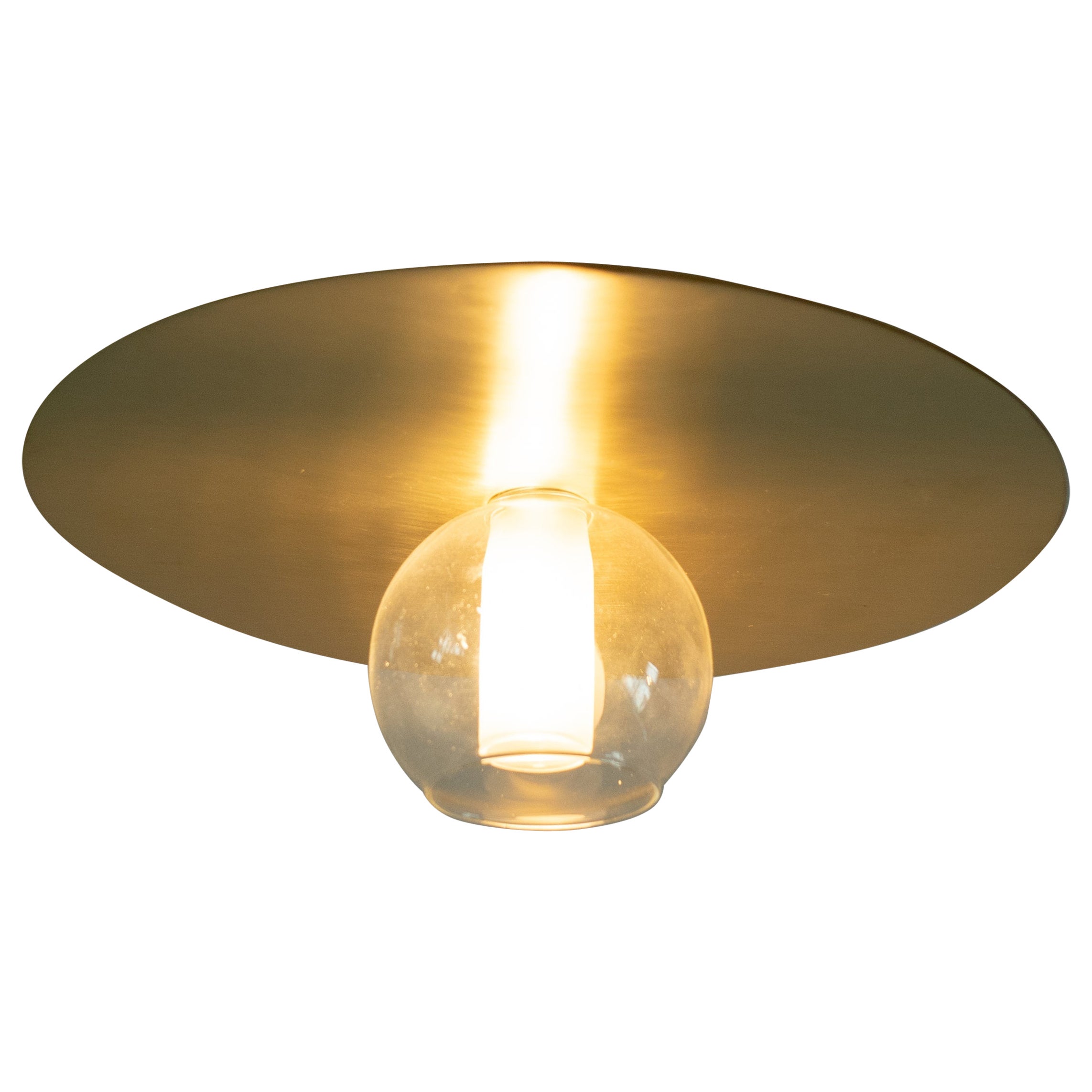 Natural Brass Contemporary-Modern Decorative Ceiling Light Handcrafted in Italy For Sale