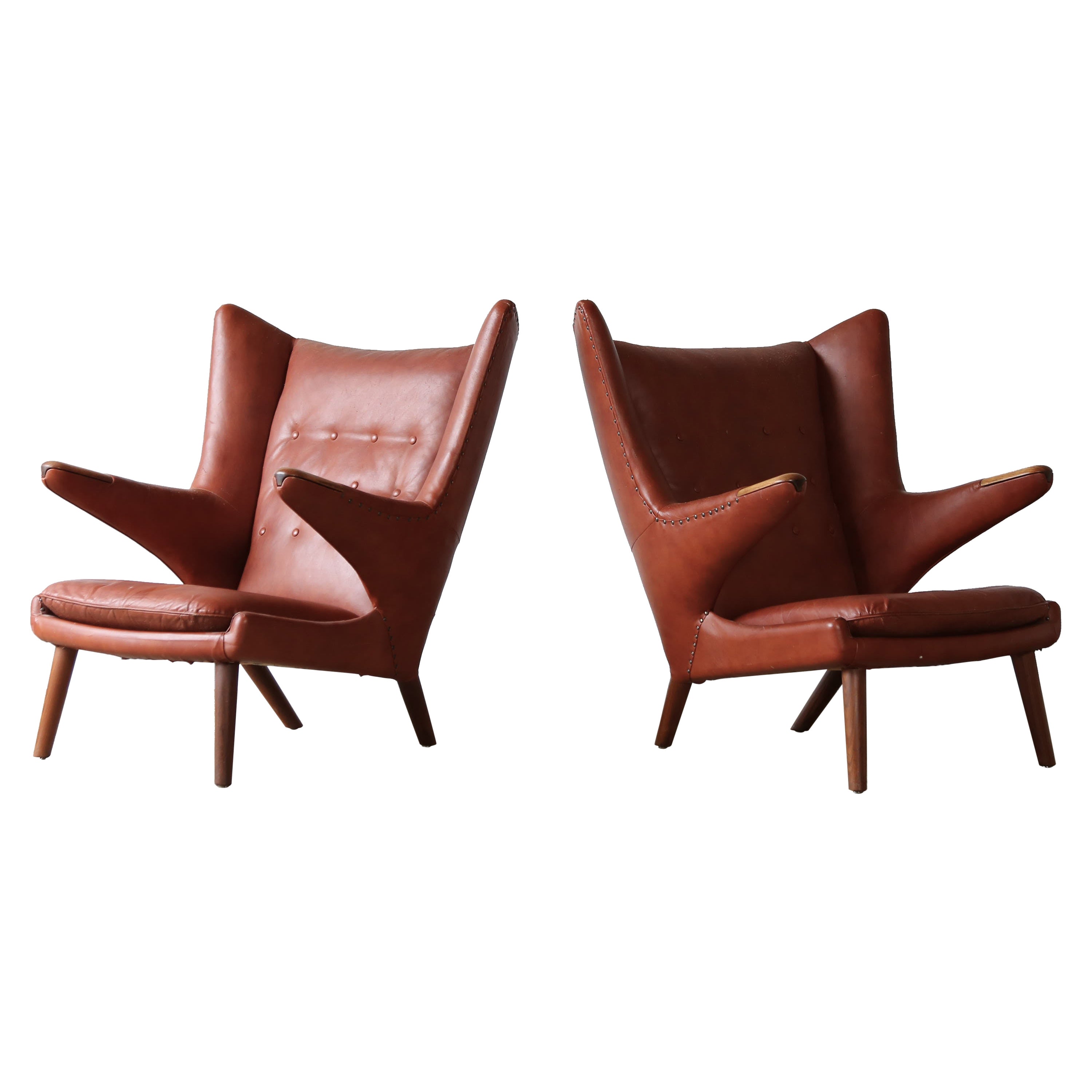Hans Wegner Papa Bear Chairs, AP Stolen, Denmark, 1950s for Re-Upholstery, Pair