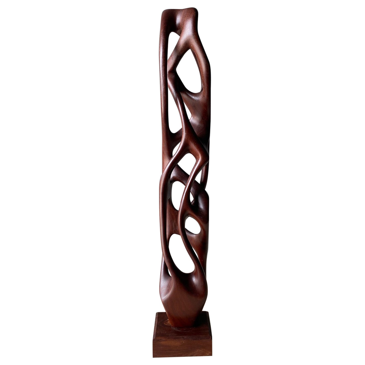 Hand Carved Biomorphic Wooden Sculpture 