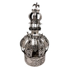 Russische Torah-Kronleuchter Judaica aus Sterlingsilber, Jahrhundertwende, sehr detailliert