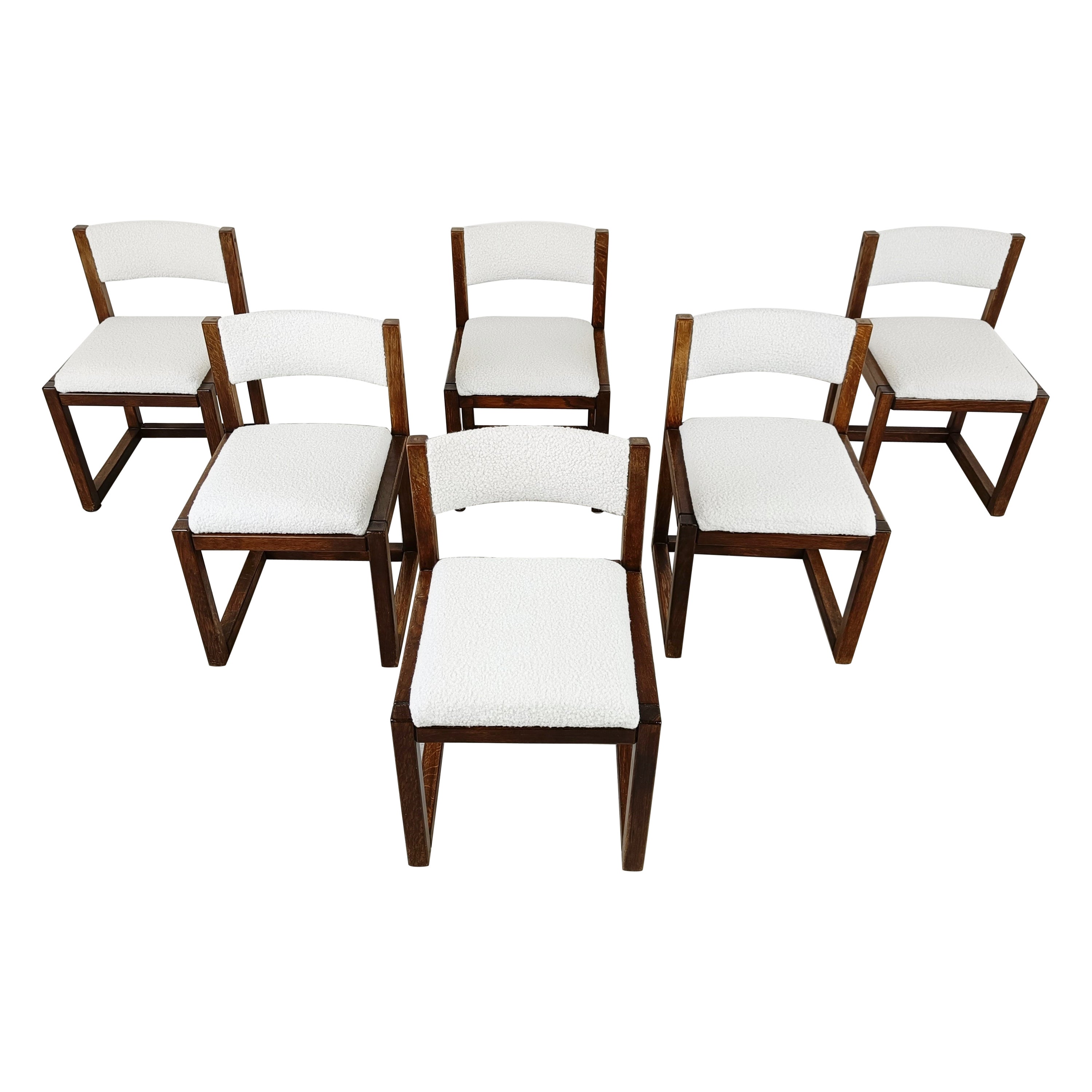 Vintage Brutalist Dining Chairs, Set of 6 - 1960s