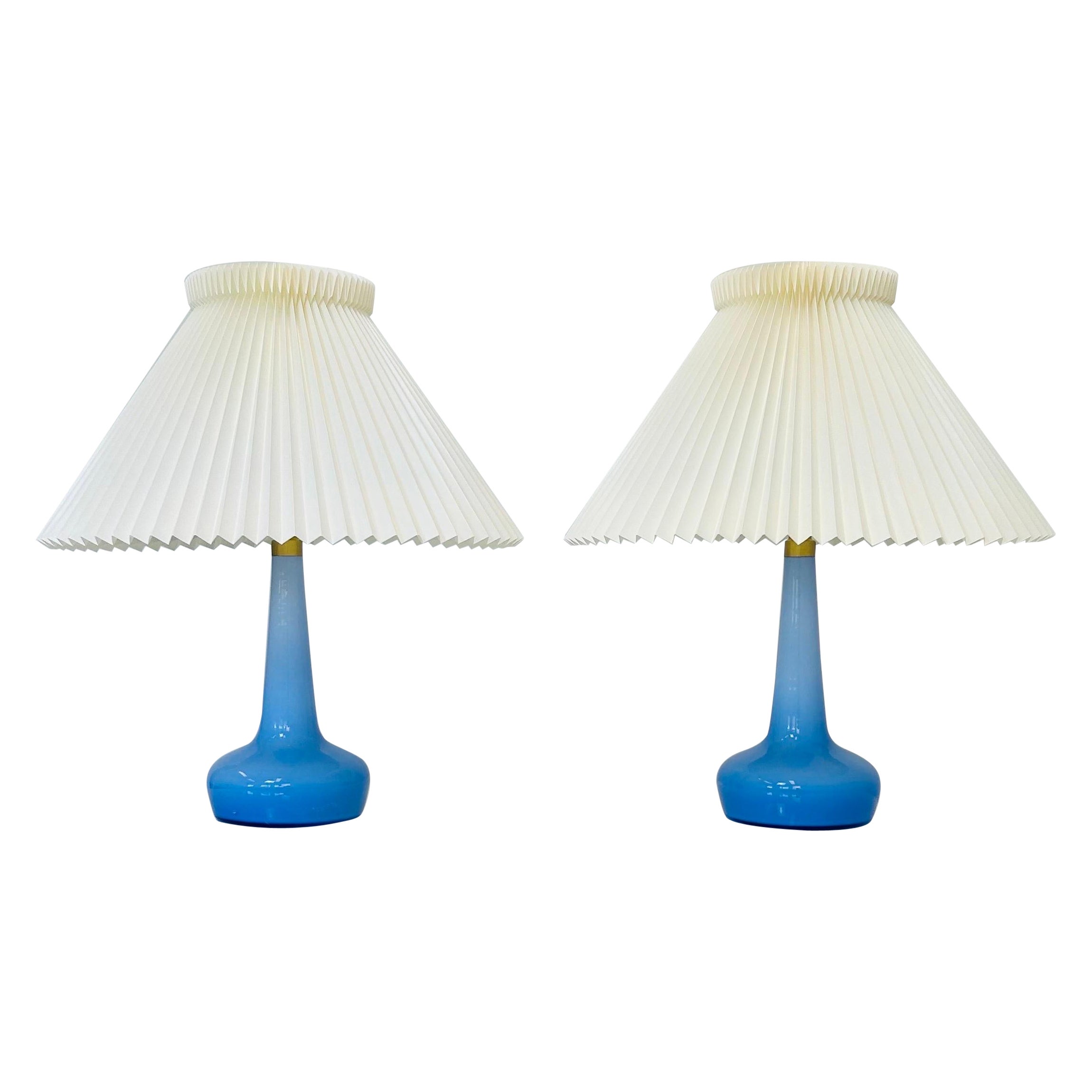 Set of Danish Modern Le Klint Glass Table Lamps, Denmark For Sale