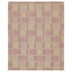 Skandinavischer Kilim von Rug & Kilim in Creme und Rosa mit geometrischen Mustern