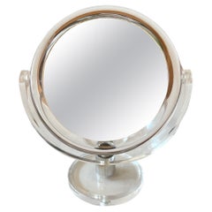 Petite Double Sided Lucite & Chrome Vanity Mirror