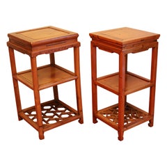 Antique Two Beautiful Chinese Softwood Stand
