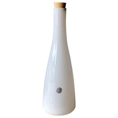 Vintage Jacob Bang White Glass Vase / Decanter for Kastrup, Denmark, 1960s