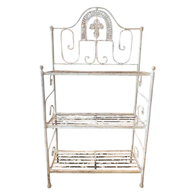 18th - 19th Century French Painted Pinewood Bookshelf - Antique Rack ...