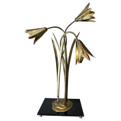 Stunning Midcentury Brass and Plexiglass Lilly Lamp
