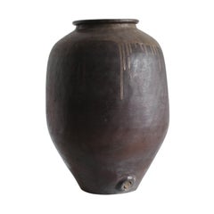 Large Wabi Sabi 19th C. Japanese Glazed Terracotta Pot/Vessel