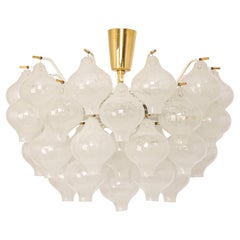 1 of 2 Large Tulipan Glass Flush Mount / Chandelier by Kalmar, Austria, 1960s