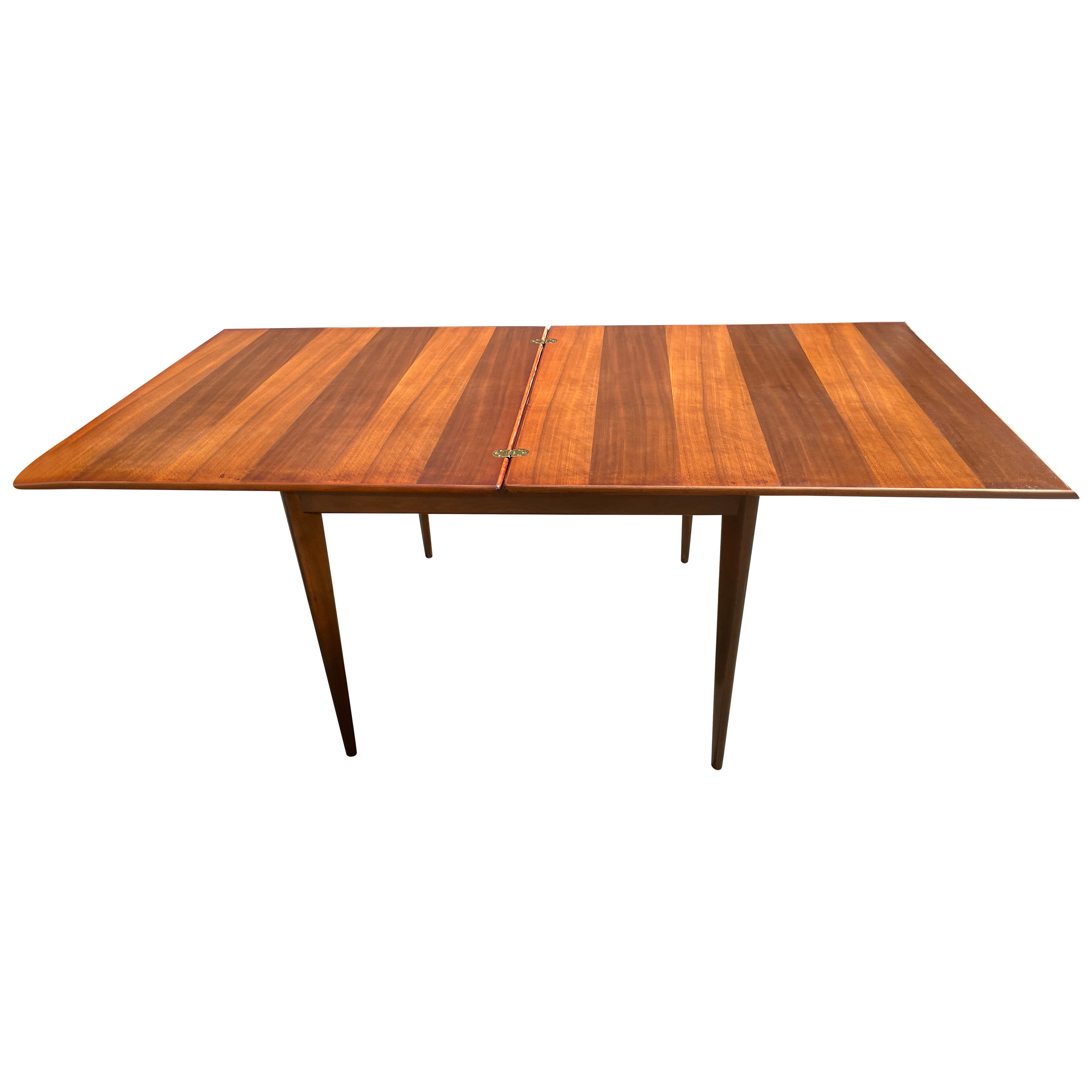 Nils Jonson Rosewood Fliptop Extendable Table with Brass Hinges For Sale