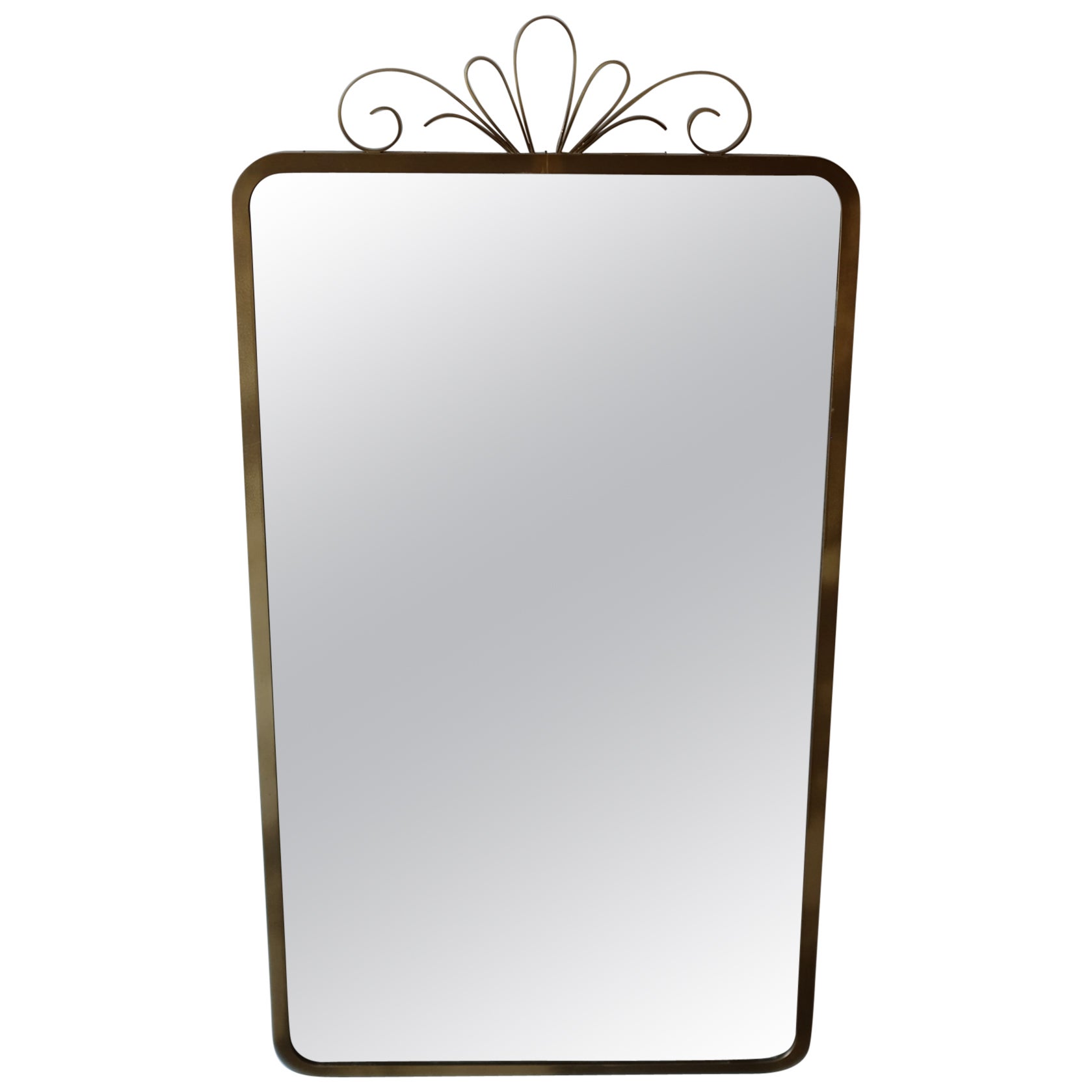 Large Brass Wall Mirror by Ystad Metall For Sale