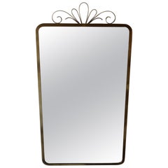 Vintage Large Brass Wall Mirror by Ystad Metall