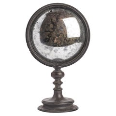Antique Convex Round Mirror, Italy, 1870