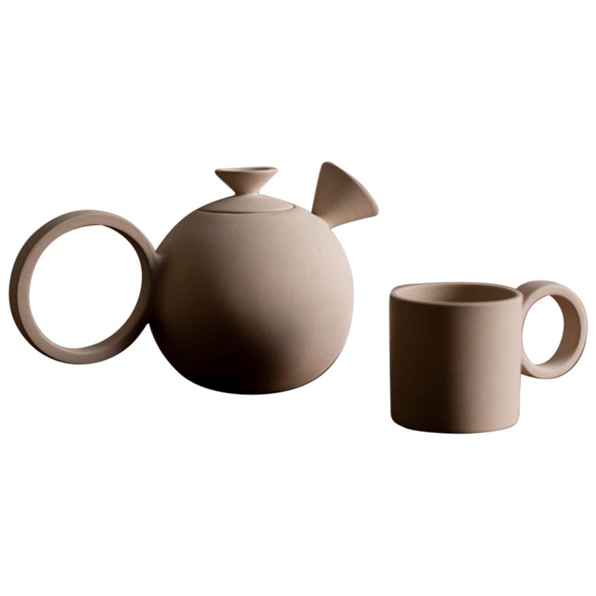 Set of 2 Euclid Teapot and Mug by Eter Design For Sale