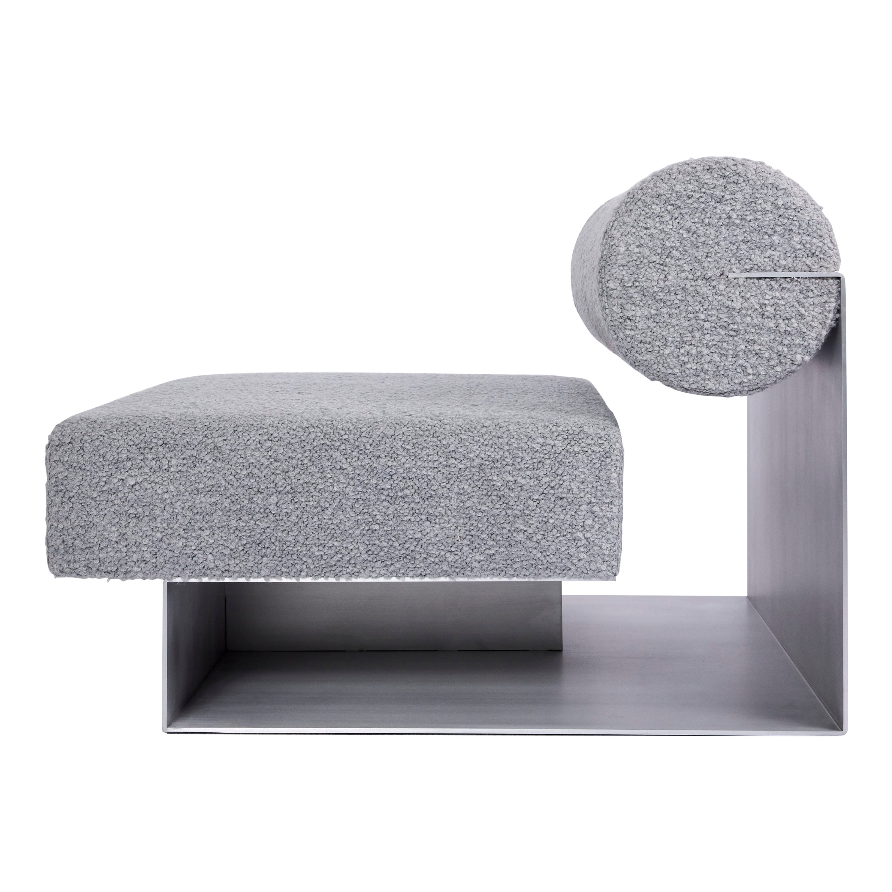 Pliegues, Sofá Individual con Tapicería Boucle Gris en venta