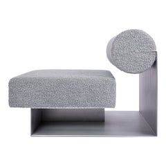 Folds, Single Sofa with Grey Boucle Upholstery