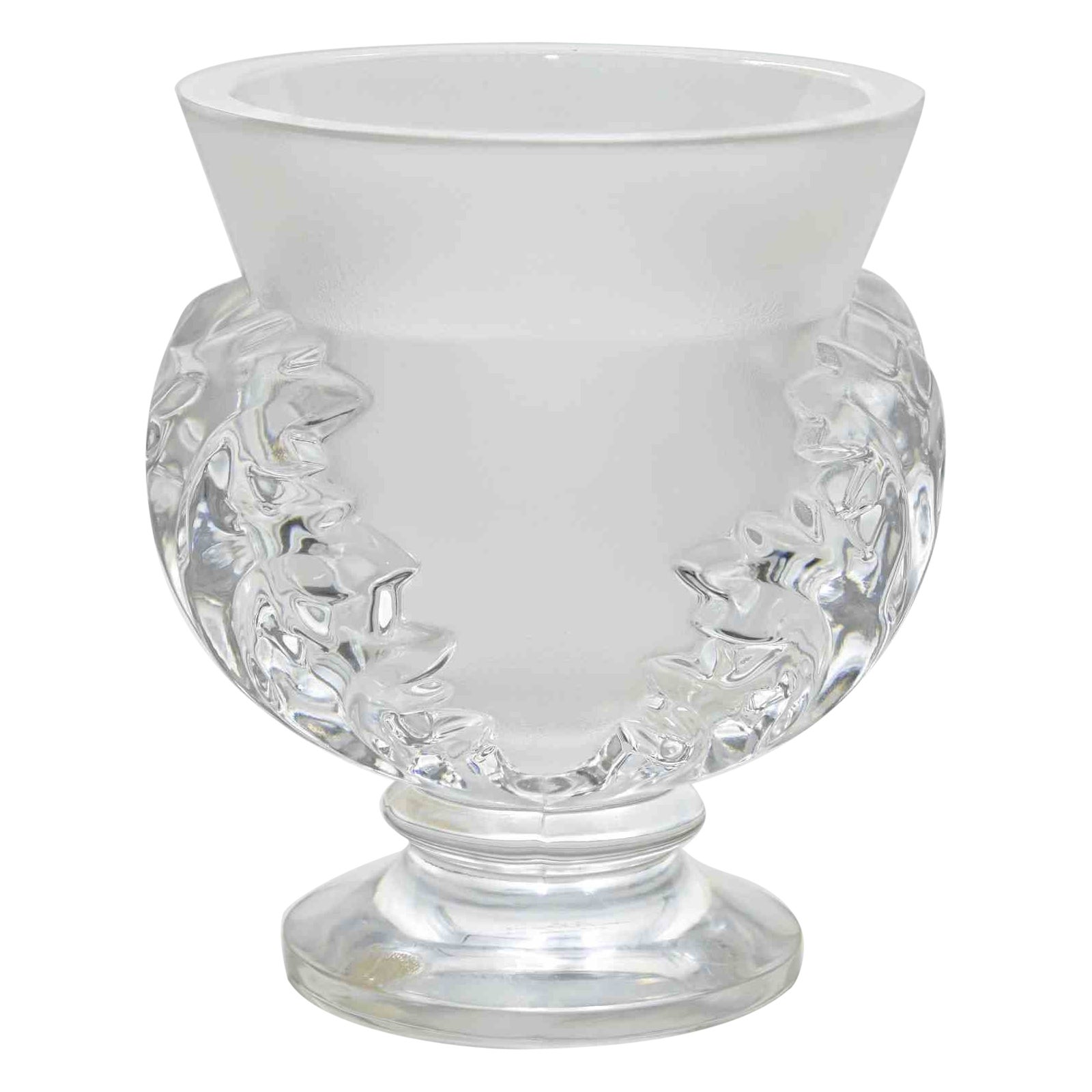 Vase en verre vintage de Lalique, France, milieu du 20e siècle