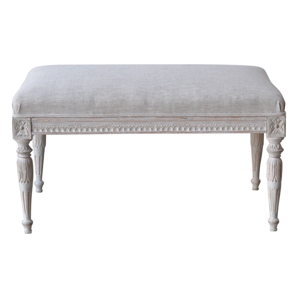 18th Century Swedish Gustavian Period Painted Footstool or Bench