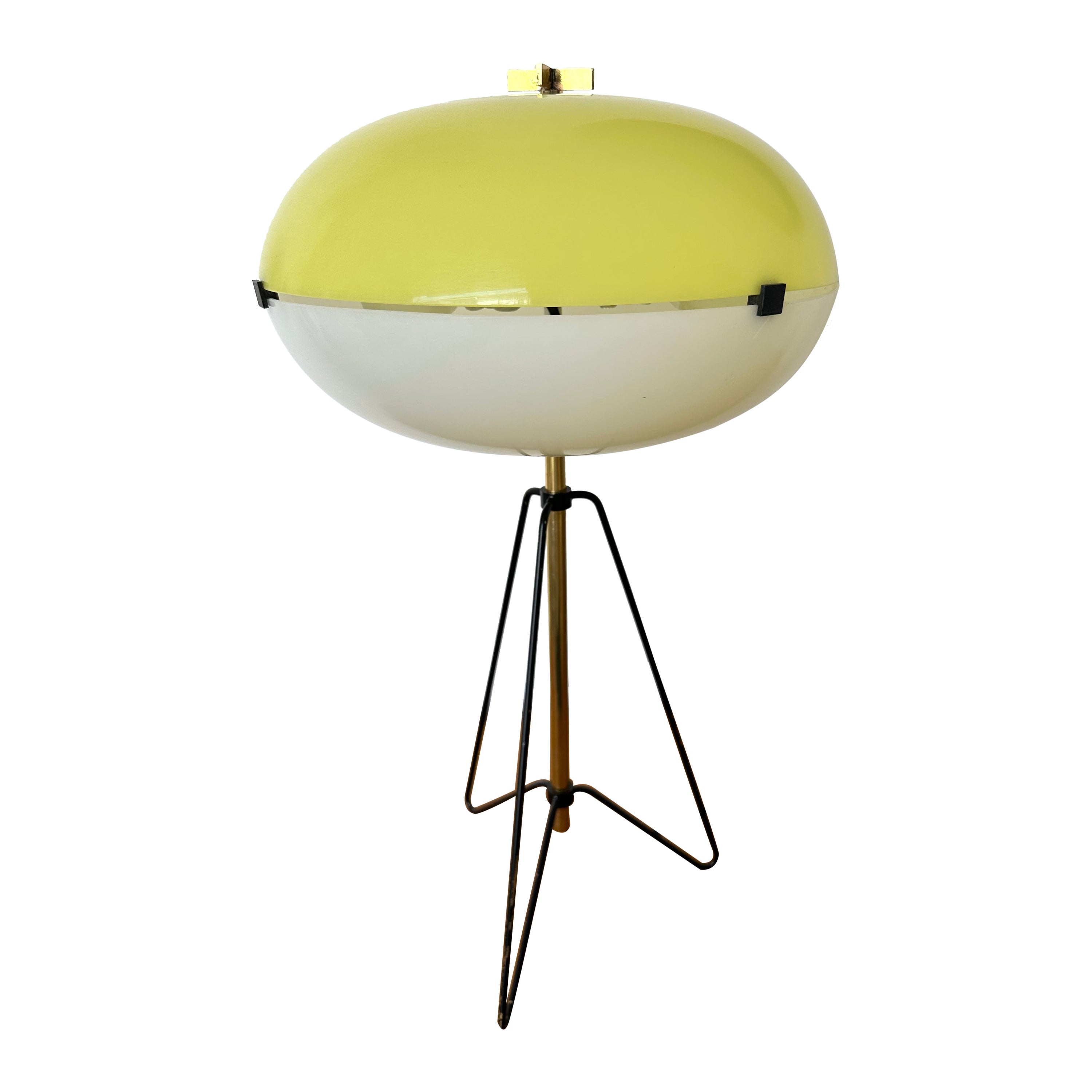 Midcentury Table Lamp Methacrylate and Brass by Stilnovo, Italy, 1960s For Sale
