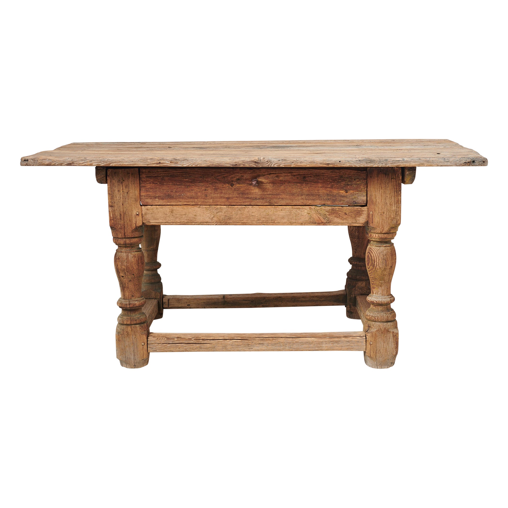 Unique Antique Swedish Rare Baroque Table For Sale