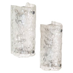 Vintage Pair of Kalmar Glass Tube Sconces