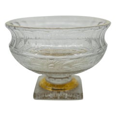 Bohemian Moser Intaglio Cut Glass & Gilt Punch Bowl