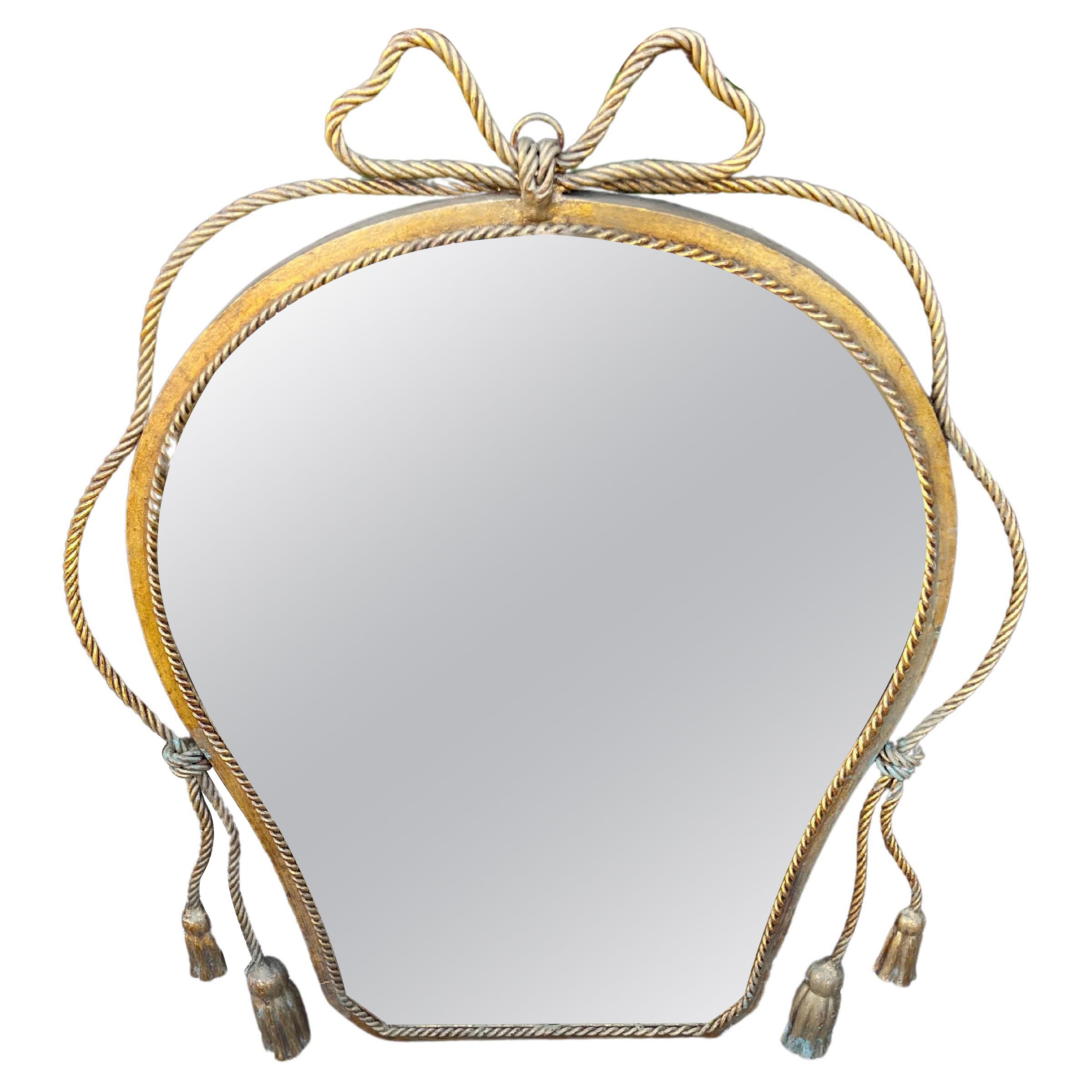 Italian Hollywood Regency Gilt-Metal Wall Mirror