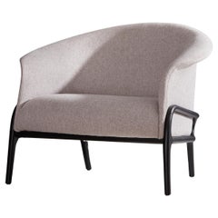 Modern Organic Style Collana Armchair in Solid Wood, Texile Flexible Seating