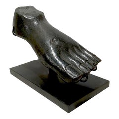 River Stone Foot Sculpture from Indonesia, on Stand