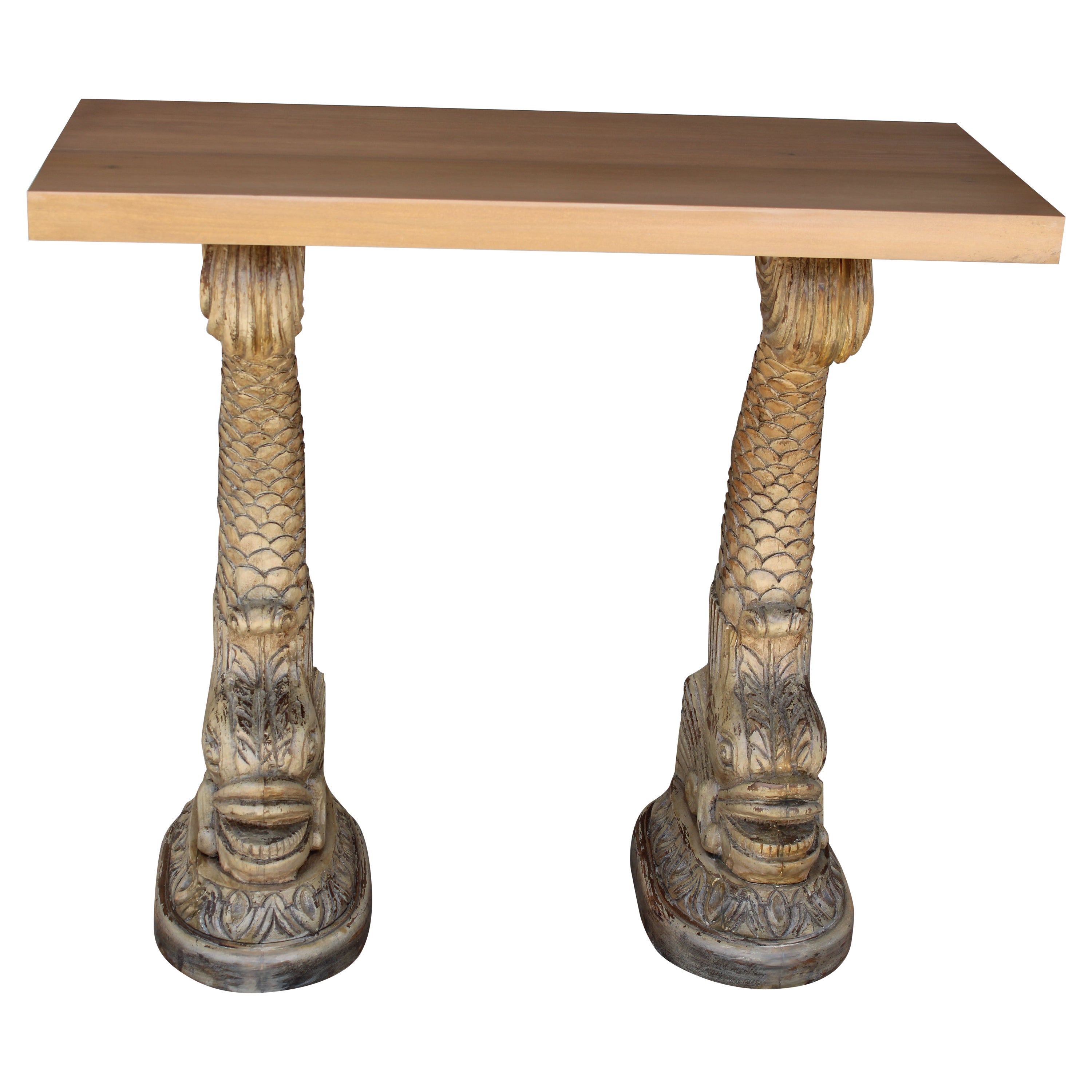 Sculptural Fish Console Table For Sale