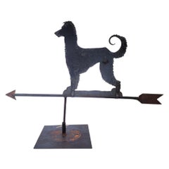 19th Century Original Black Painted Dog Weather Vane