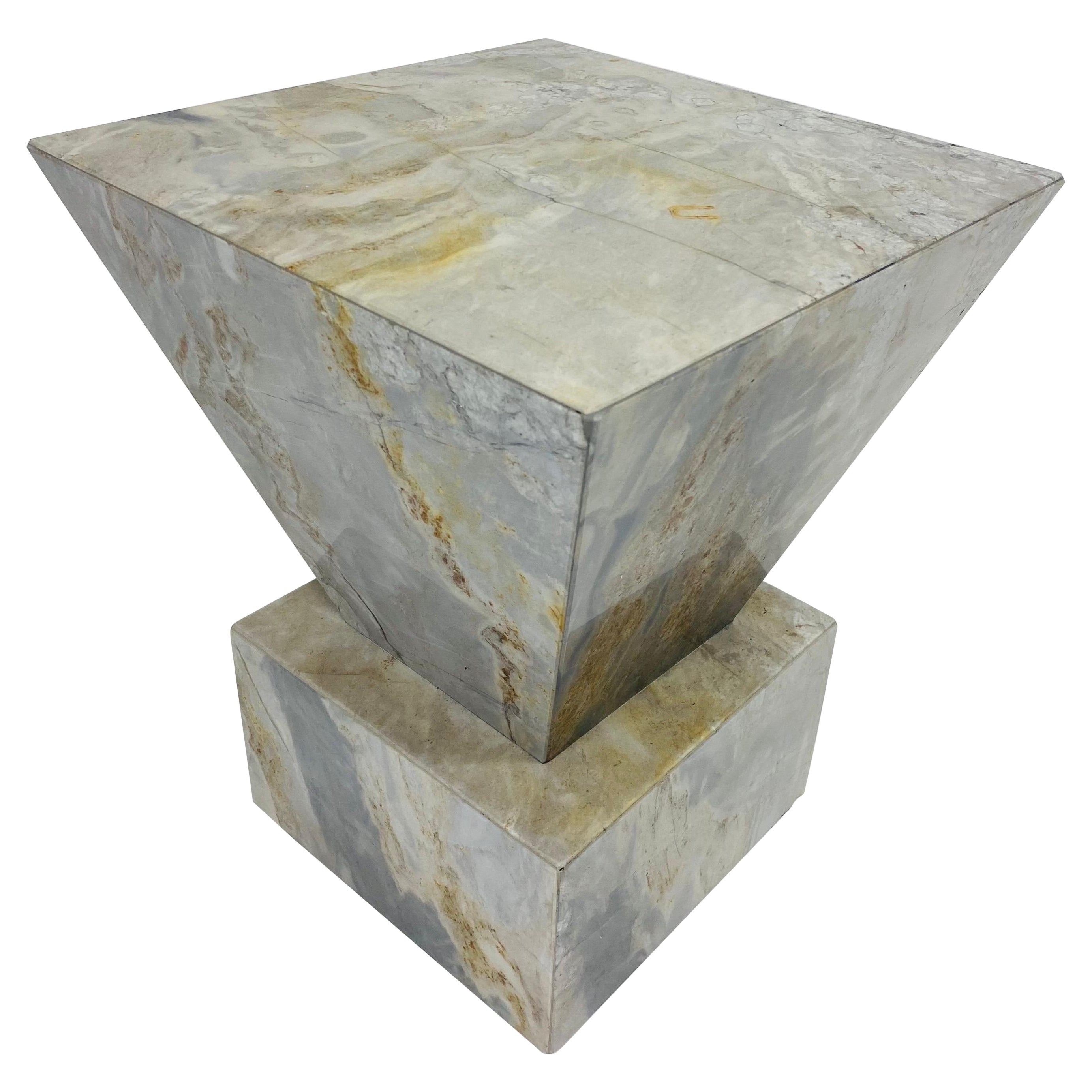 Midcentury Vintage Modern Marble Pedestal / Table For Sale