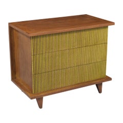 Retro Restored Mid-Century Mahogany Chest of Drawers with Walnut and Green Stain