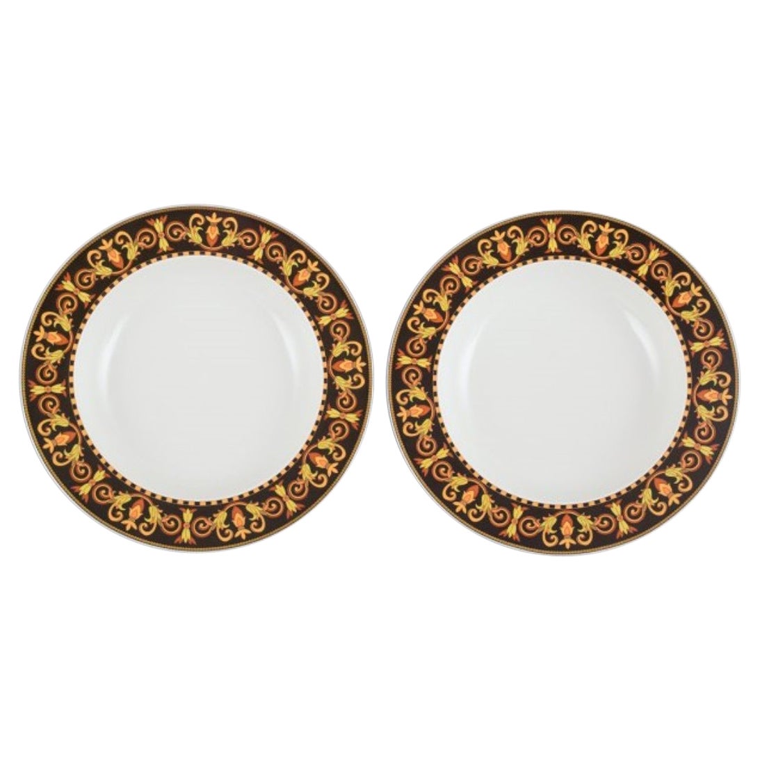 Versage for Rosenthal, Two Deep Barocco Porcelain Plates, Late 20th Century For Sale
