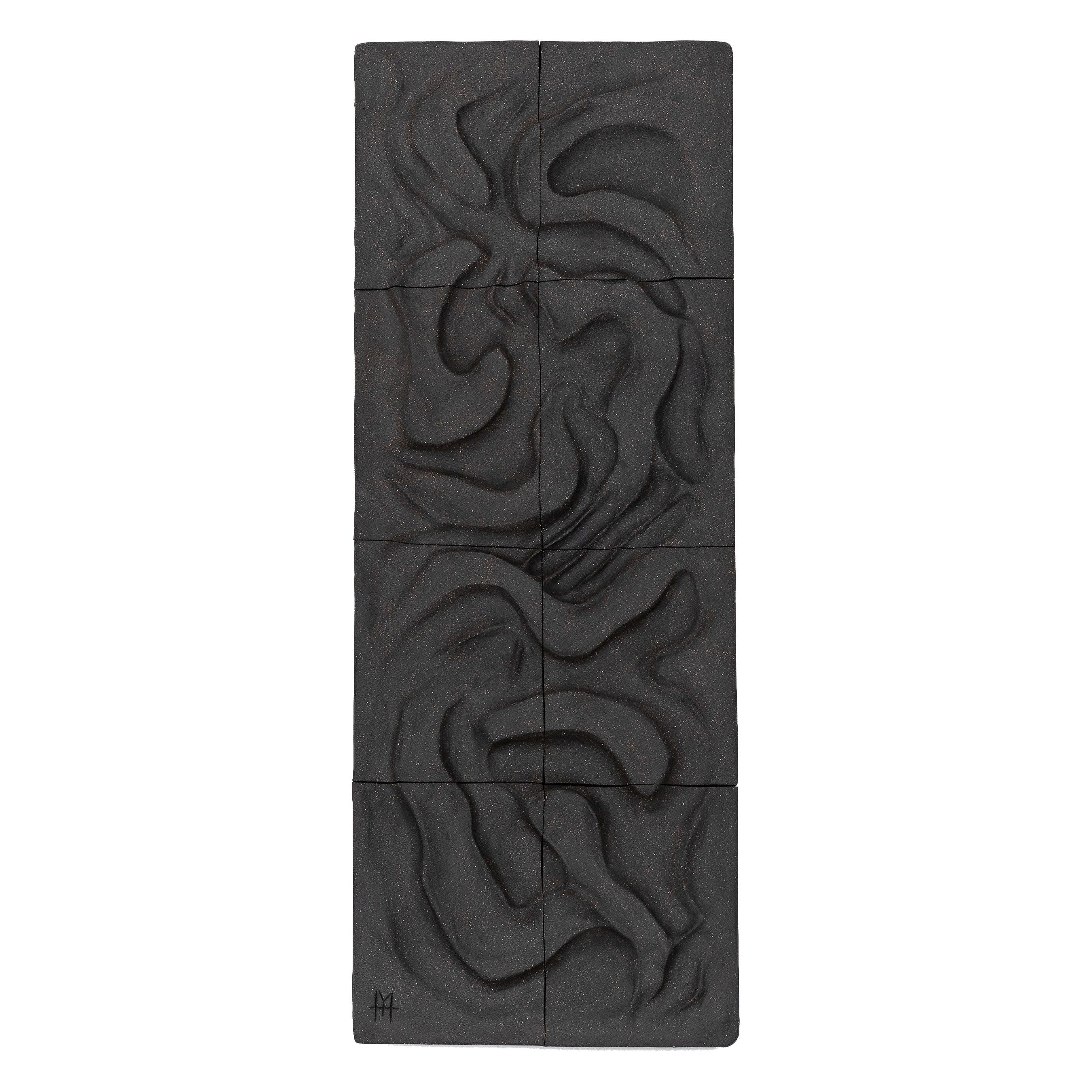 "Kilauea Lava" Chamotte Stoneware Wall Sculpture by Franck Scala - France 2022 For Sale