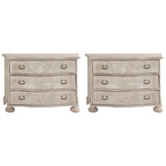 Pair of Large Painted Italian Baroque Style Bedside Commodes