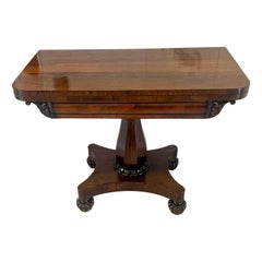 Ancienne table à thé/table console en bois de rose de qualité Régence 