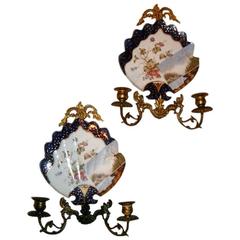 Antique Japanese Porcelain Sconces