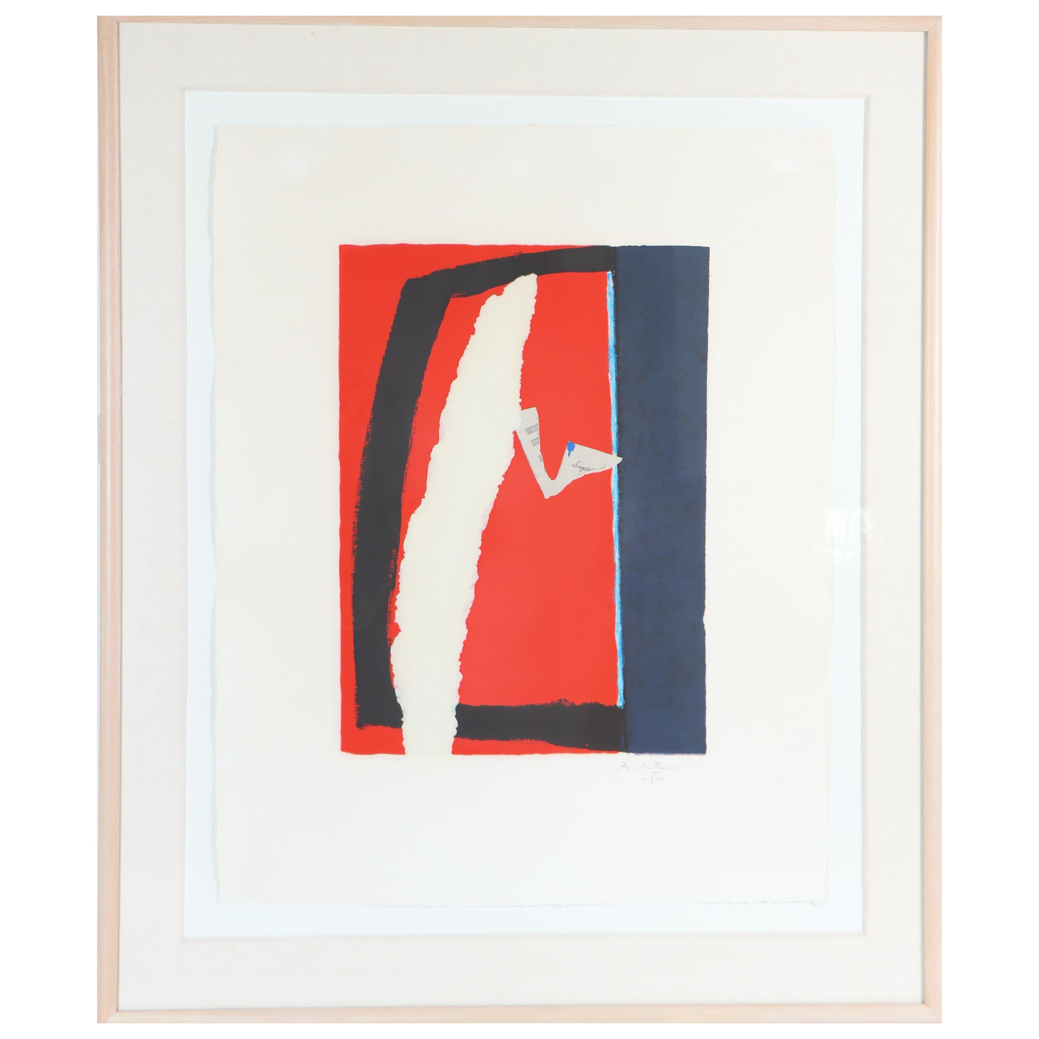 Robert Motherwell '1915-1991' Amer, Litho/Collage For Sale