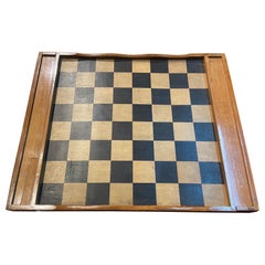 French Vintage Wooden Checkers Game