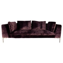 B&B Italia “Charles” Sofa – “Ch230” 3-Seat – in Purple Velvet