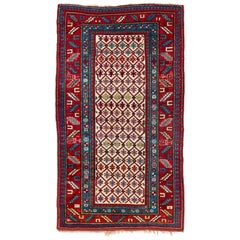 4'x7' antiker kaukasischer Kazak-Teppich, ausgezeichneter Zustand, Ful Pile, Original