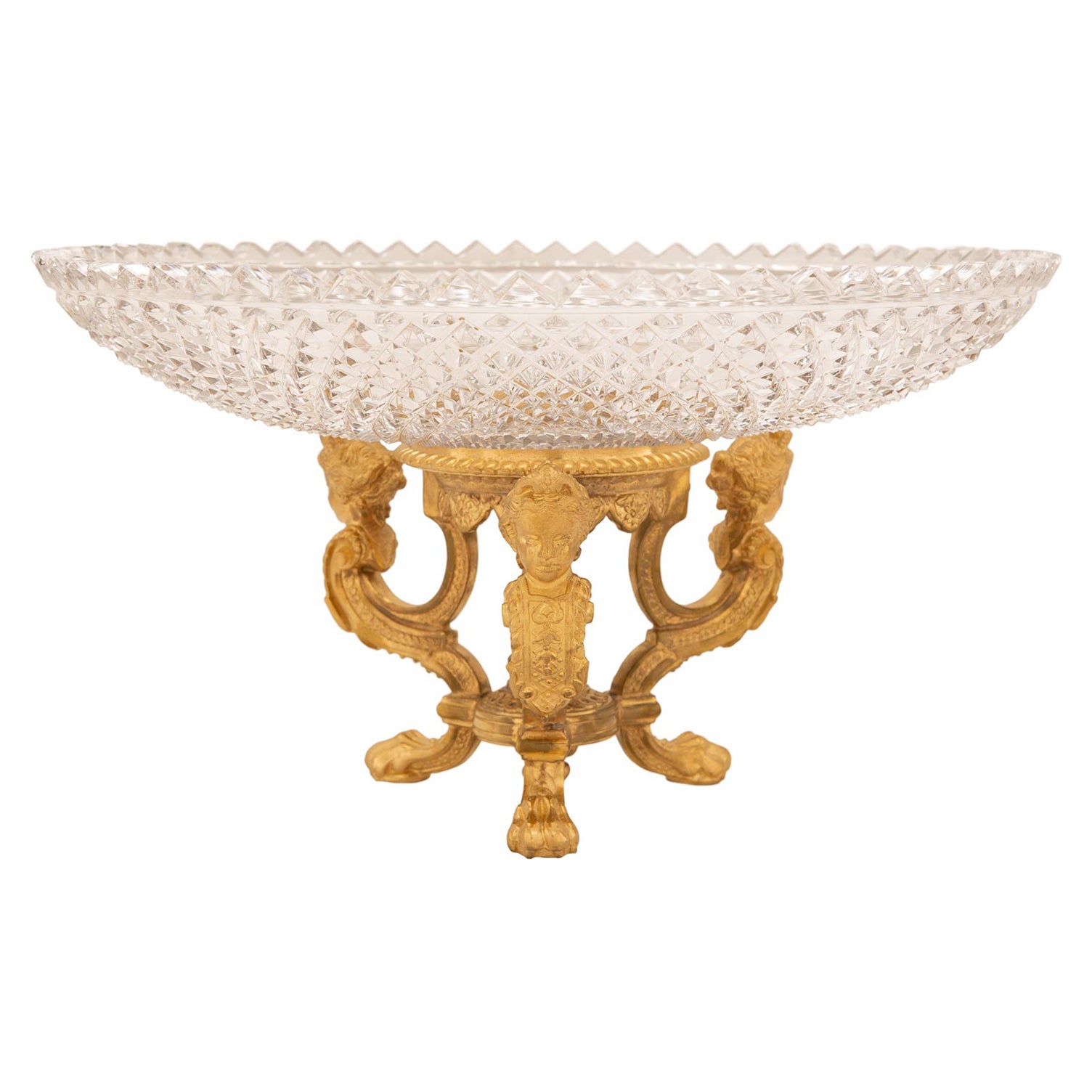 French 19th Century Louis XVI St. Ormolu And Baccarat Crystal Centerpiece