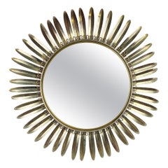 Vintage Brass Sunburst Mirror 1970s