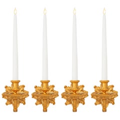 Set of Four French 19th Century Louis XVI St. Ormolu Sconces