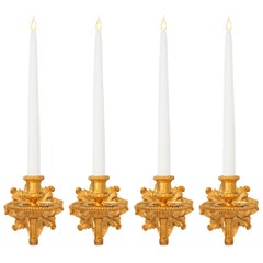 Set of Four French 19th Century Louis XVI St. Ormolu Sconces