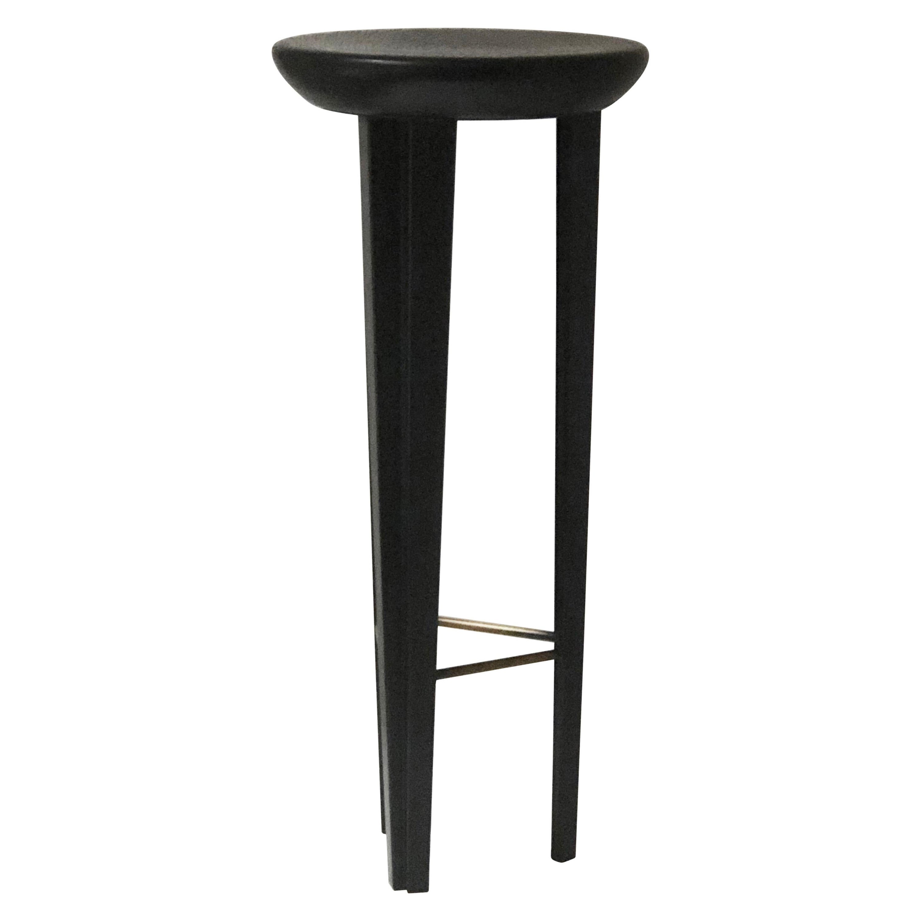 Ebonised Oak Bar Stool Signed by Cal Summers For Sale