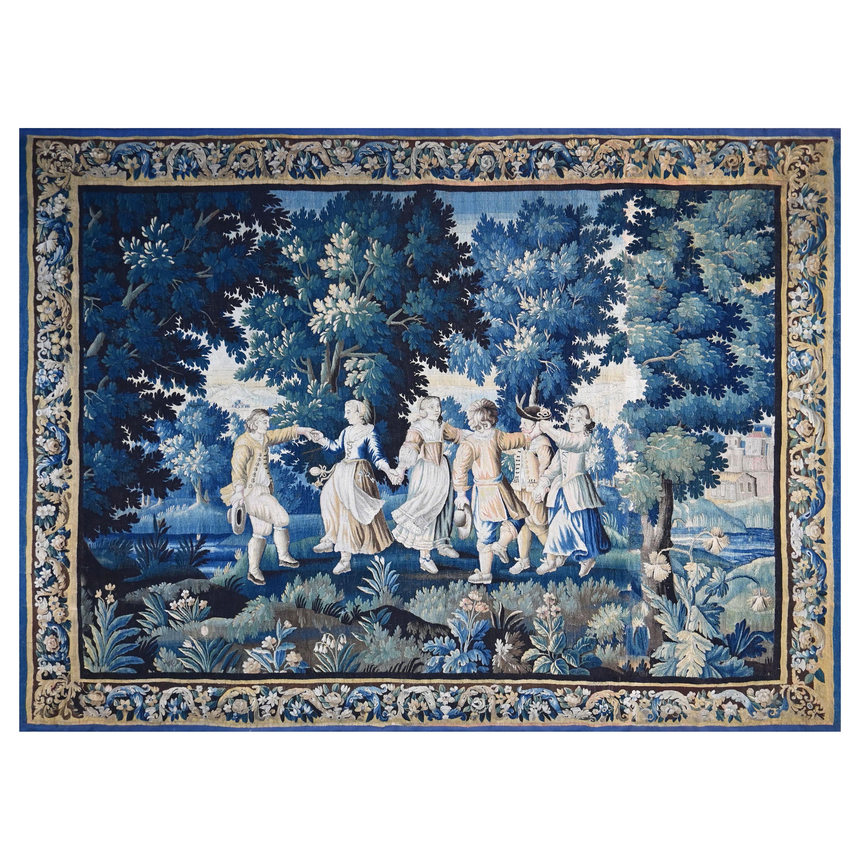 Wandteppich 18. Jahrhundert Aubusson "Spiel des Kindes" - N° 1317