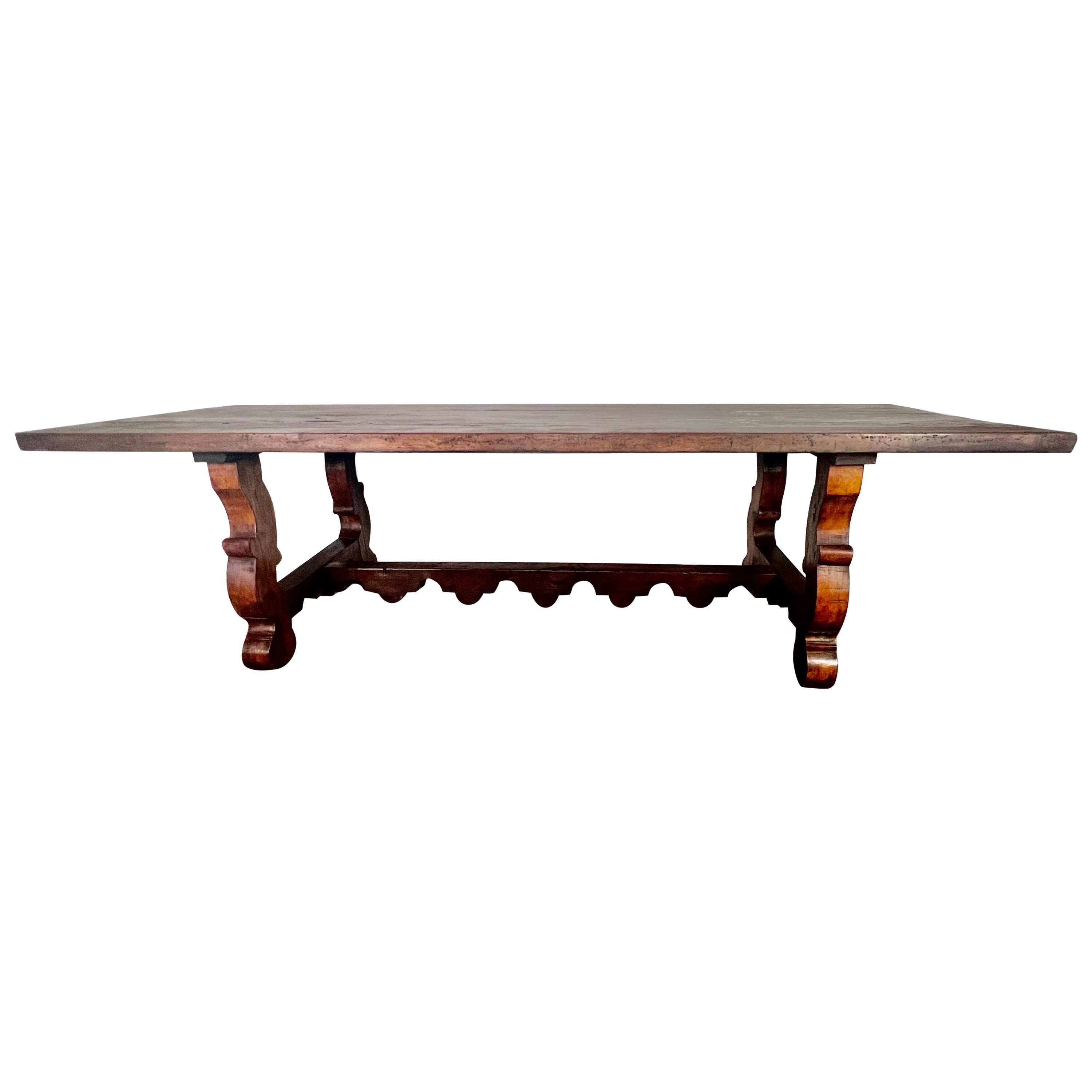 19th C Spanish Pine Refractory Style Dining Table